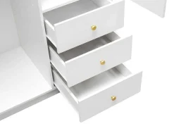 Guarda-Roupa 2 Portas E 3 Gavetas Com Espelho C100 Cm Branco - Notiari