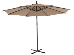 Guarda-Sol Articulado Redondo Taupe Em Aco Com Leds D. 2,93 M - Pocota