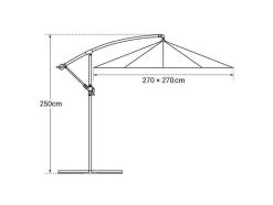Guarda-Sol Offset Molokai Quadrado 2,7X2,7M Taupe