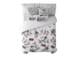 Housse De Couette 100% Coton 1 Piece Blanc A Motifs Fleuris 140X240
