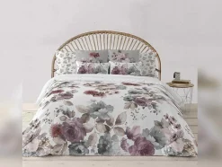 Housse De Couette 100% Coton 1 Piece Blanc A Motifs Fleuris 140X240