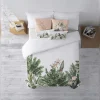 Housse De Couette 100% Coton 1 Piece Blanc A Motifs Jungle 155X240