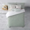 Housse De Couette 100% Coton 1 Piece Vert A Pois Blancs 240X240