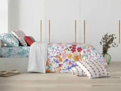 Housse De Couette 100% Coton 1 Piece Multicolor Floral 200X240