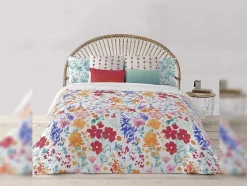Housse De Couette 100% Coton 1 Piece Multicolor Floral 200X240