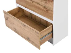 Ilha Central De Cozinha Com 3 Gavetas E 8 Nichos Em Mdf Branco E Natural Claro - Palestrina