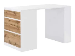 Ilha Central De Cozinha Com 3 Gavetas E 8 Nichos Em Mdf Branco E Natural Claro - Palestrina