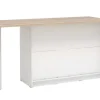 Ilha Central De Cozinha Com 2 Portas, 1 Gaveta E 2 Nichos, Branco E Natural Claro - Tunori