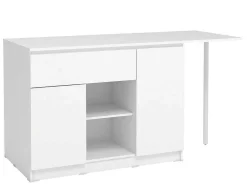 Ilha Central De Cozinha Com 2 Portas, 1 Gaveta E 2 Nichos, Branco - Tunori