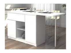 Ilha Central De Cozinha Com 2 Portas, 1 Gaveta E 2 Nichos, Branco - Tunori