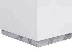 Ilha Central De Cozinha Com 2 Portas E 1 Nicho Em Mdf, Efeito Marmore Branco - Corelina