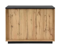 Ilha Central De Cozinha Com 2 Portas E 1 Nicho Em Mdf, Natural E Preto - Corelina