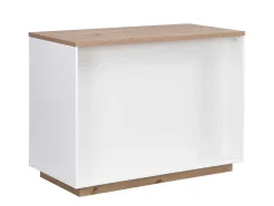 Ilha Central De Cozinha Com 2 Portas E 1 Nicho Em Mdf, Natural E Branco - Corelina