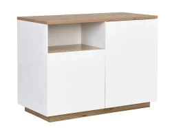 Ilha Central De Cozinha Com 2 Portas E 1 Nicho Em Mdf, Natural E Branco - Corelina