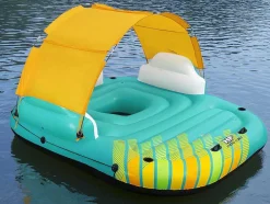 Ilha Insuflável Azul E Amarelo Com Guarda-Sol Amovivel 291 X 265 Cm - Sunari Da Bestway