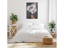Impressao Em Tela Mulher E Flores 02, Cor-De-Rosa, 50X3X70 Cm, Epikasa