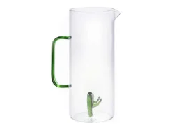 Jarro De Vidro Com Cacto Transparente E Verde O14,5 X A24 Cm - Olata