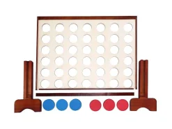 Jogo De Tabuleiro Gigante Em Madeira 4 Em Linha C79 X A72 Cm - Toupsi