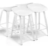 Kiel - Conjunto De 4 Bancos De Design Em Metal E Pp Branco