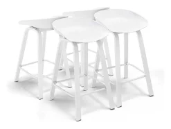 Kiel - Conjunto De 4 Bancos De Design Em Metal E Pp Branco