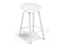 Kiel - Conjunto De 4 Bancos De Design Em Metal E Pp Branco