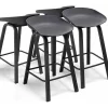 Kiel - Conjunto De 4 Bancos De Design Em Metal E Pp Preto