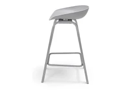 Kiel - Conjunto De 4 Bancos De Design Em Metal E Pp Cinzento
