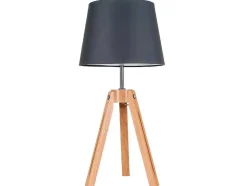 Lampada De Mesa Tripod, Carvalho, Antracite, 30X30X55,5 Cm, Epikasa