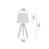 Lampada De Mesa Tripod, Carvalho, Cinzento, Castanho, 30X30X55,5 Cm, Epikasa