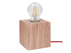 Lampada De Mesa Trongo, Carvalho, Vermelho, 10X10X10 Cm, Epikasa