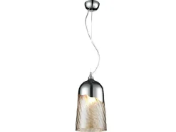 Lampada De Suspensao Daga, Transparente, Cromado, 18X18X131 Cm, Epikasa