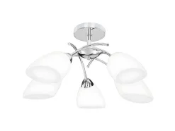 Lampada De Suspensao Viletta, Cromio, Branco, 70X70X29 Cm, Epikasa
