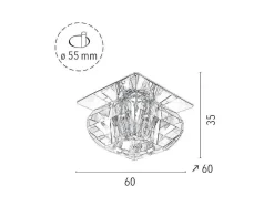 Lampada De Tecto Cristaldream, Cromio, 60X60X35 Cm, Epikasa