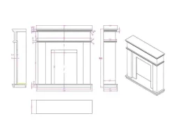 Lareira Electrica De Pousar Vesuvia - Com Cobertura - C98 X L24 X A102.5Cm - Branco