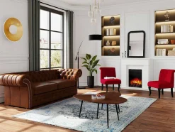 Lareira Electrica De Pousar Vesuvia - Com Cobertura - C98 X L24 X A102.5Cm - Branco