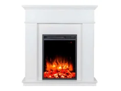 Lareira Electrica De Pousar Vesuvia - Com Cobertura - C98 X L24 X A102.5Cm - Branco