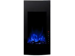 Lareira Elétrica Curva Vulcano - C41 X L13 X A81 Cm - Preta