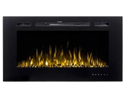 Lareira Elétrica De Parede De C101,6 X L14 X A54,4 Cm Cor Preto - Calbuco