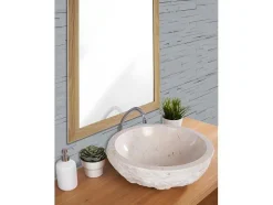 Lavatório De Casa De Banho Em Marmore Lime - Cor Creme