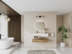 Lavatório Suspenso Em Solid Surface Com Toalheiro Cor Branco De C90 X L40 X A17 Cm - Gandaki