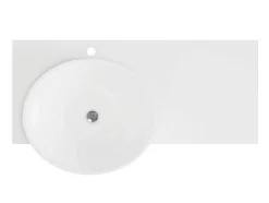 Lavatório Suspenso Em Solid Surface Com Toalheiro Cor Branco De C100 X L54 X A20 Cm - Yumiko