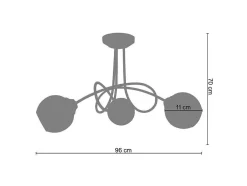 Lustre Tosel Actuelle B Vidro Braco Aluminio D48 X H32 Cm