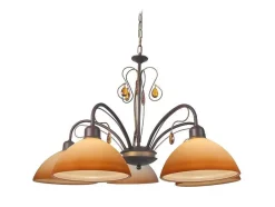 Lustre Tosel Bourgogne Vidro Braco Bege D67 X H50 Cm