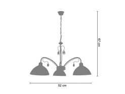 Lustre Tosel Bourgogne Vidro Braco Bege D52 X H67 Cm
