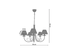 Lustre Tosel Cote D'Ivoire A Tecido Braco Branco D84 X H90 Cm