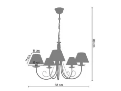 Lustre Tosel Cote D'Ivoire A Tecido Braco Taupe D84 X H90 Cm