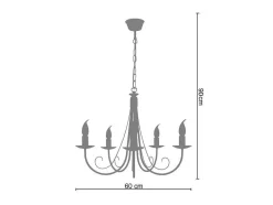 Lustre Tosel Cote D'Ivoire Lampada Decorativa Braco Cinza D60 X H90 Cm