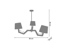 Lustre Tosel Geri Tecido Braco Cru D80 X H80 Cm