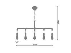 Lustre Tosel Hydraulik B Lampada Decorativa Feixe Lampada D90 X H70 Cm