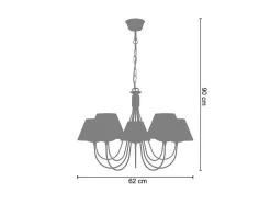 Lustre Tosel Leicester Tecido Braco Cru D62 X H46 Cm